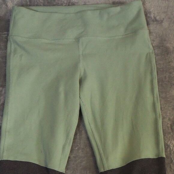 ALO Two Toned Grey Green Ribbed Workout Goddess Leggings Size S Yoga Training - Picture 2 of 11